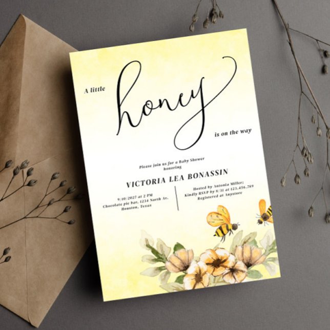 Eine kleine Honigbiene Kinderdusche Einladung (Von Creator hochgeladen)