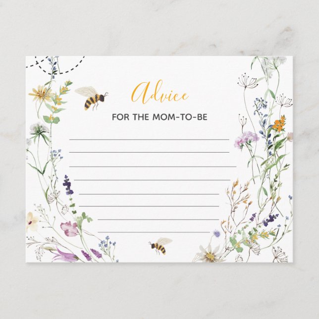 Eine kleine Honigbiene-Wildblume für Mama Begleitkarte (Vorderseite)