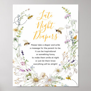 Eine kleine Honigbiene Wildblume Spätabenteuer Win Poster