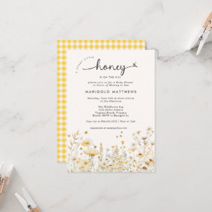 Eine kleine Honigbiene Wildblumen-Baby-Party  Einladung