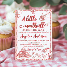 Eine kleine italienische Frikadelle zur Babyparty-