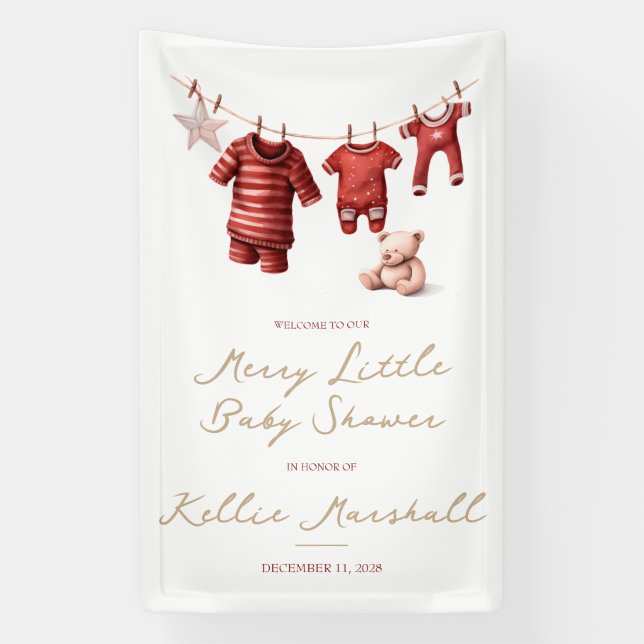 Eine kleine kleine Babydusche, Baby-Kleidung - Wil Banner (Vertikal)