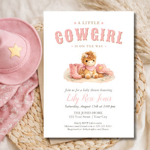 Eine kleine Kuhhirtin ist unterwegs Baby Shower Einladung