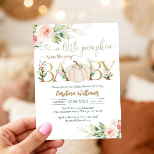 Eine kleine Kürbis-Baby-Shower-Einladung Einladung