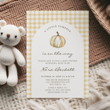 Eine kleine Kürbis-Gingham-Baby-Party
