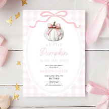 Eine kleine Kürbis-Rosa-Schleife Herbst-Baby-Party