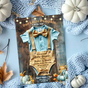 Eine kleine Kürbis-Rustic-Baby-Shower-Einladung Einladung
