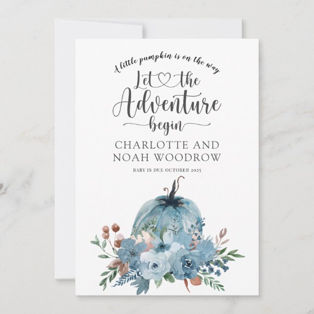 Eine kleine Kürbisblütenschwangerschaft Ankündigung (Vorderseite)