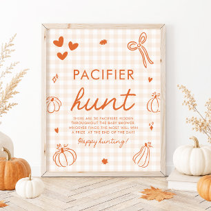 Eine kleine Kürbiskinder-Pacifier-Suche Baby Showe Poster