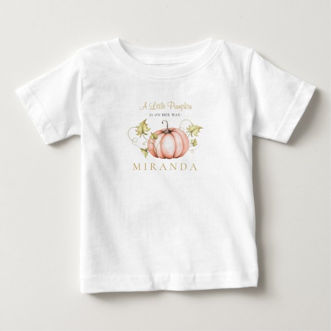Eine kleine Kürbiskinderdusche Wasserfarbe Baby T-shirt (Vorderseite)