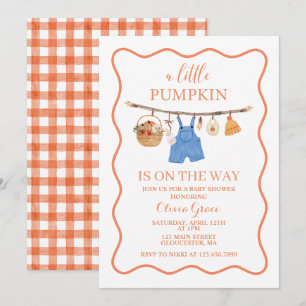 Eine kleine Kürbiskinderparty-Einladung zum Herbst Einladung