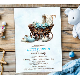 Eine kleine Kürbiskinderwagen-Babyparty  Einladung