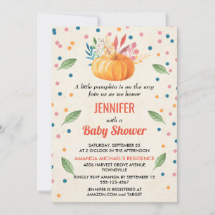 Eine kleine Kürbislady ist auf dem Weg - Babyparty Einladung