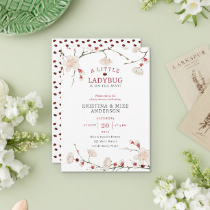 Eine kleine Ladybug Baby Girl Dusche Einladung