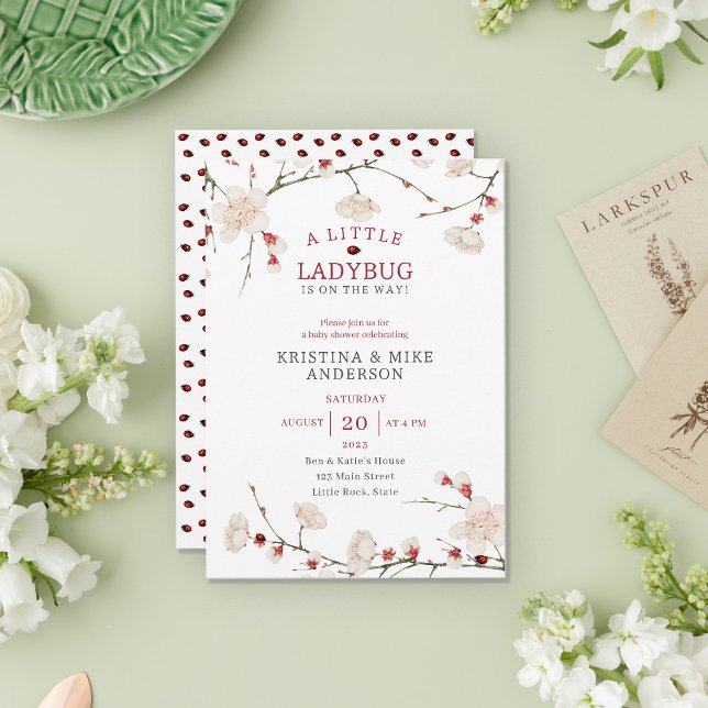Eine kleine Ladybug Baby Girl Dusche Einladung (Von Creator hochgeladen)