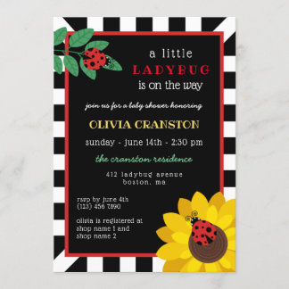 Eine kleine Ladybug-Babydusche Einladung