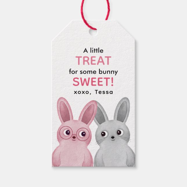 Eine kleine Leckerei für einen sonnigen süßen Pink Geschenkanhänger (Vorderseite)
