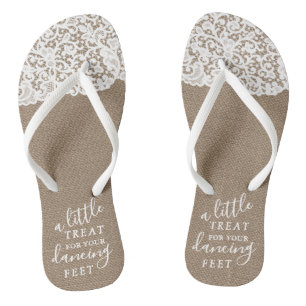 Eine kleine Leckerei für Ihr Tanzfest Burlap & Lac Flip Flops