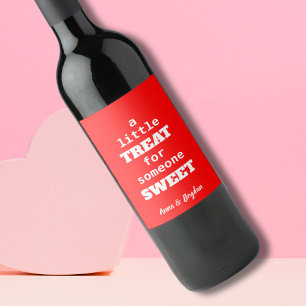 Eine kleine Leckerei für jemanden süß   Red Valent Weinetikett