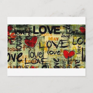 Eine kleine Liebe Graffiti Postkarte