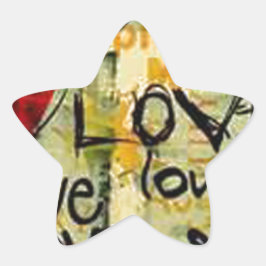 Eine kleine Liebe Graffiti Stern-Aufkleber