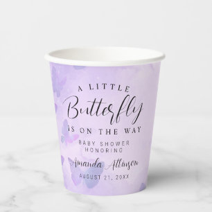 Eine kleine Lila Babydusche Pappbecher
