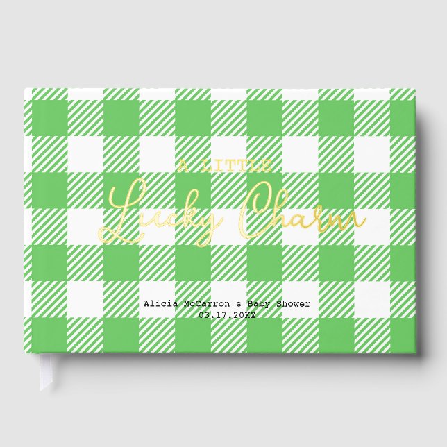 Eine kleine Lucky Charm Babydusche Gästebuch (Vorderseite)