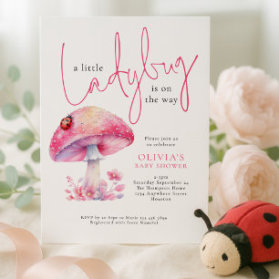 Eine kleine Marienkäfer-Pilz-Baby-Party Einladung
