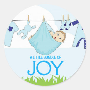 Eine kleine Menge Freude   Typografie Babydusche Runder Aufkleber