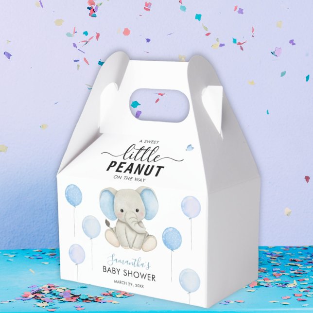 Eine kleine Peanut Blue Green Elephant Baby Dusche Geschenkschachtel (Von Creator hochgeladen)