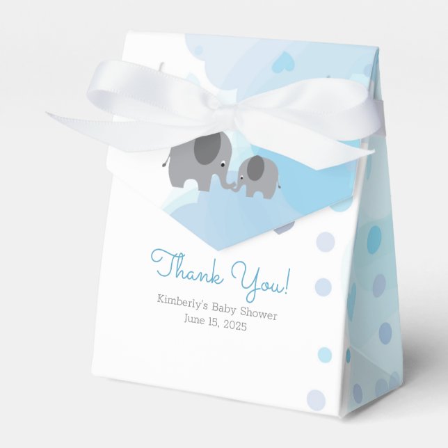 Eine kleine Peanut Elephant Baby Dusche Geschenkschachtel (Vorderseite)