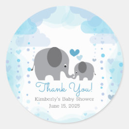 Eine kleine Peanut Elephant Baby Dusche Runder Aufkleber