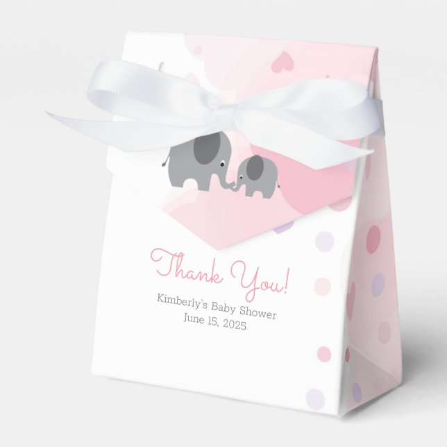 Eine kleine Peanut Elephant Girl Babydusche Geschenkschachtel (Vorderseite)