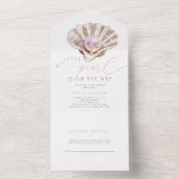 Eine kleine Perle ist auf dem Weg zur Babydusche