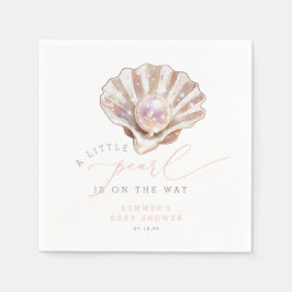 Eine kleine Perle ist auf dem Weg zur Babydusche Serviette