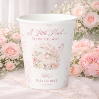 Eine kleine Perle Rosé Baby Shower Pappbecher