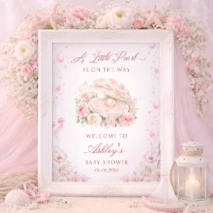 Eine kleine Perle unter dem Meer Baby Shower Willk Poster