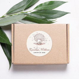 eine kleine Perle unter der Babydusche Runder Aufkleber