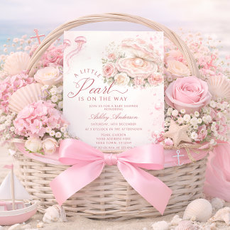 Eine kleine Perle unter der Meeres Baby Shower Einladung