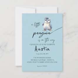 Eine kleine Pinguin-Babydusche Einladung