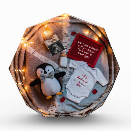Eine kleine Pinguin-Liebe-Schwangerschaftsankündig Fotoblock