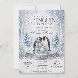Eine kleine Pinguinbabyparty im Winter Einladung