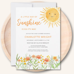 Eine kleine Portion Sonnenschein Baby Shower Einladung