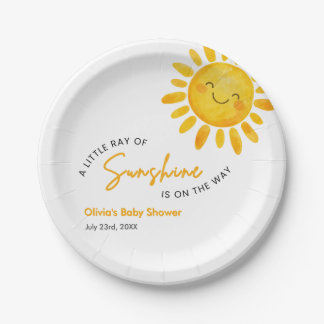 Eine kleine Portion Sonnenschein Baby Shower Pappteller