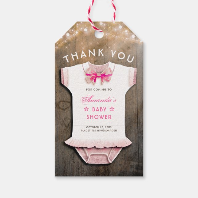 Eine kleine Princess Baby Dusche danke Geschenkanhänger (Vorderseite)