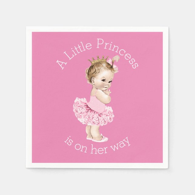 Eine kleine Princess Ballerina Babydusche pink Serviette (Vorderseite)