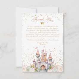 Eine kleine Princess Blush Gold Crown Castle Dusch Dankeskarte