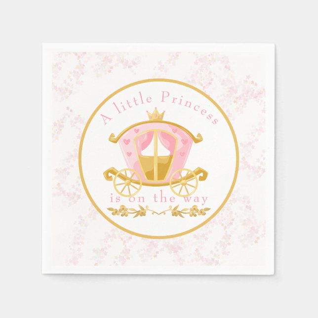 Eine kleine Prinzessin ist auf dem Weg zur Einladu Serviette (Vorderseite)