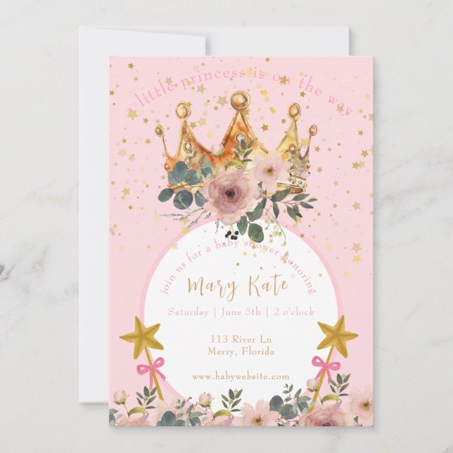 Eine kleine Prinzessin ist auf dem Weg zur Krone Einladung (Vorderseite)