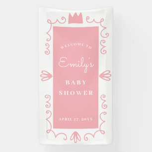Eine kleine Prinzessin moderne Pink Girl Babydusch Banner